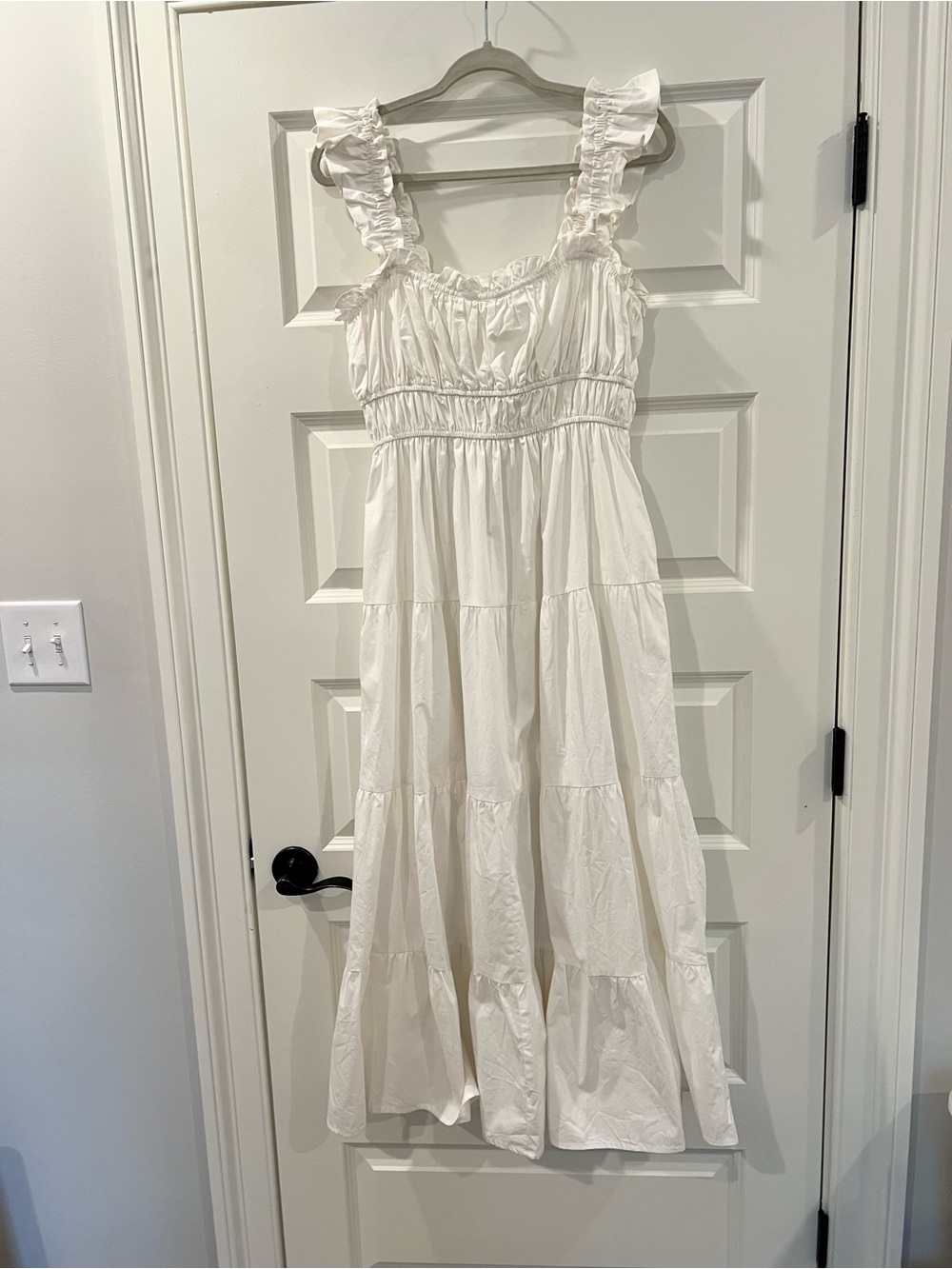 Altar’d State White Cotton Tiered Maxi Dress Pockets Cottagecore M - Picture 12 of 13